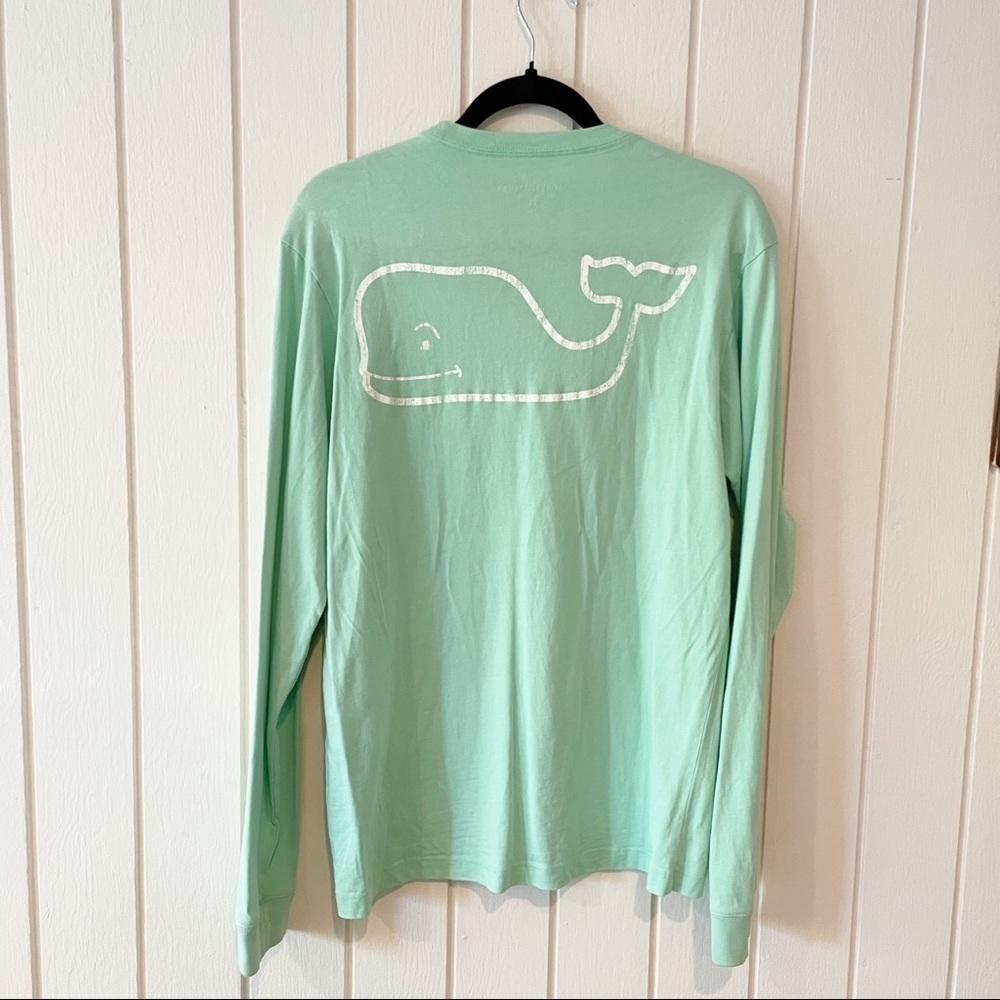 Vineyard Vines Teal Whale Long Sleeve